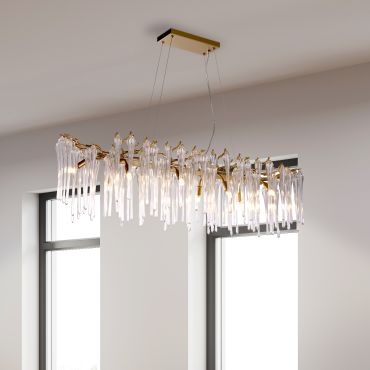 Searchlight Heritage - lampe suspendue - 117 x 43 x 150 cm - or et transparent
