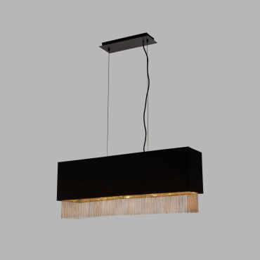 Searchlight Fringe - lampe suspendue - 80 x 22 x 150 cm - noir