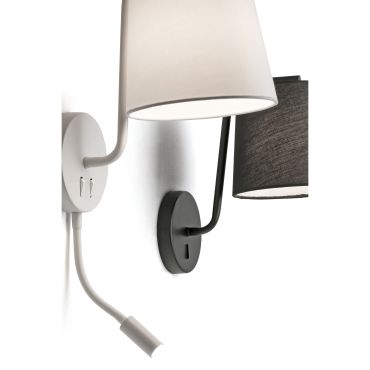 Faro Berni - applique murale avec interrupteur - 20 x 29 x 57 cm - 3W LED inclus - blanc mat
