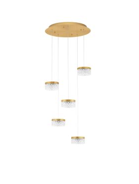 Nova Luce Bion - lampe suspendue - Ø 50 x 150 cm - 32W LED inclus - laiton doré