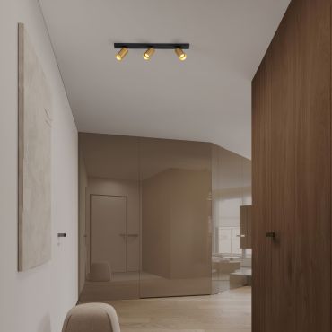 Nova Luce Zelos - spot en saillie 3L - 60 x 13,7 x 6 cm - or