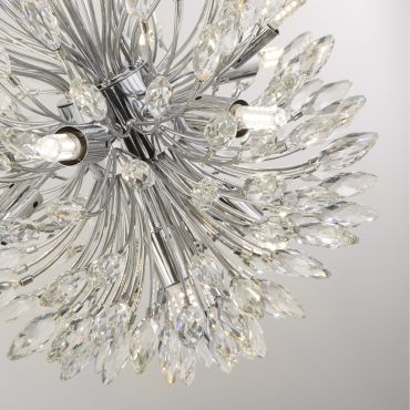 Searchlight Peacock - lampe suspendue - Ø 37 x 200 cm - chrome