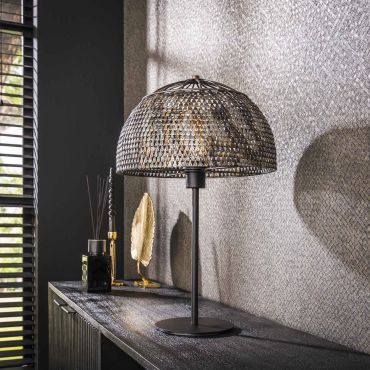 Vico Armor - lampe à poser - Ø 35 x 55 cm - noir brun