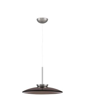 Nova Luce Esti - lampe suspendue - Ø 50 x 240 cm - 21W dimmable LED inclus - nickel brossé et verre brun foncé