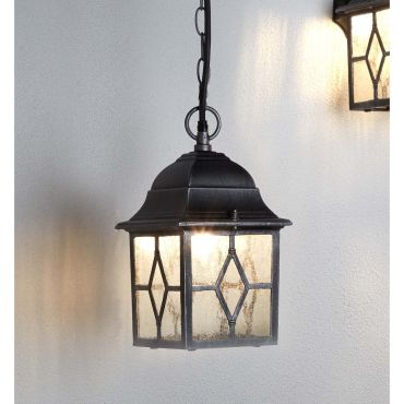 Searchlight Genoa - suspension extérieure - 15 x 88 cm - IP23 - noir argenté