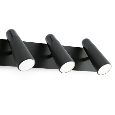 Faro Lao - spot en saillie 3L - 42 x 12 x 14 cm - 3 x 4,5W LED inclus - noir mat