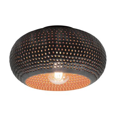 Vico Perforated - plafonnier - Ø 35 x 20 cm - noir brun