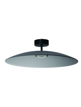 Nova Luce Polifemo - plafonnier - Ø 60 x 18,5 cm - 17W LED inclus - verre fumé et noir sablé