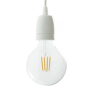 Câbles créatifs - Support de lampe Porselain E27 - Ø 4,5 x 6 cm - blanc