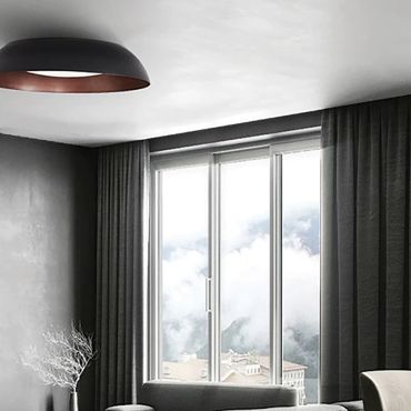 VK Lighting Enya - plafonnier - Ø 50 x 10 cm - 40W dimmable LED inclus - marron