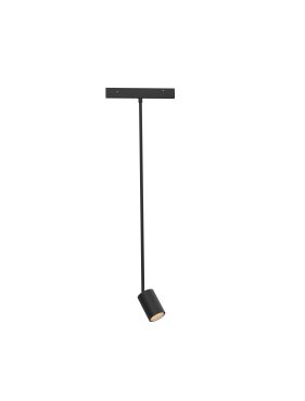 Nova Luce Ultra Slim - lampe suspendue sur rail - Ø 4,5 cm x 60 cm - 5W LED inclus - noir
