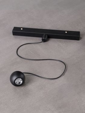 Nova Luce Ultra Slim - lampe suspendue sur rail - 19,5 x 3,4 cm - 12W LED inclus - couleur de lumière blanc chaud - noir