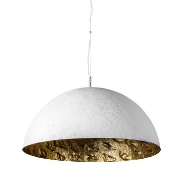 Faro Magma - lampe suspendue - Ø 70 x 32,5 cm - blanc et or