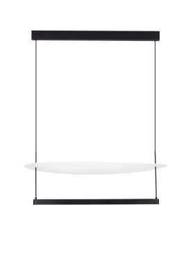 Nova Luce Diona - lampe suspendue - Ø 80 x 160 cm - 55W dimmable LED incl. - noir sablé et blanc