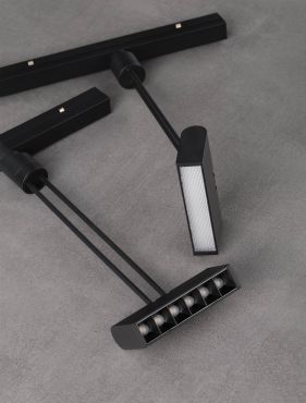 Nova Luce Planet - point lumineux système de rail magnétique - 30° - 10,4 x 2,2 x 31,2 cm - 6W LED inclus - noir sable