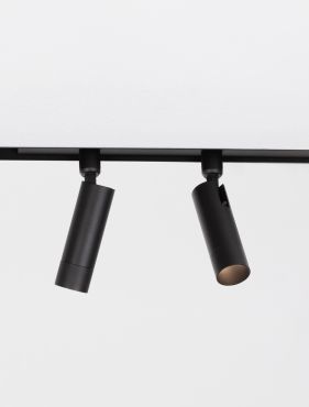 Nova Luce Buxton L - spot double pour système de rail magnétique - 24,5 x 3,2 x 15,1 cm - 2 x 10W TRIAC LED dimmable inclus - noir sable