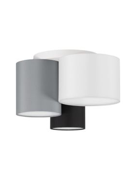 Nova Luce - Bryson - plafonnier - Ø 35 x 21 cm - noir, blanc et gris