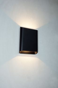 Artdelight Diaz - applique murale - 4 x 14,5 x 20 cm - 2 x 6W LED inclus - IP65 - noir