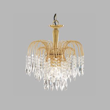 Searchlight Waterfall - lampe suspendue - Ø 42 x 98 cm - or et transparent