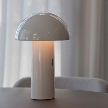 New Garden Enoki - lampe de table rechargeable par câble USB - 16,5 x 25,5 cm - IP44 - blanc