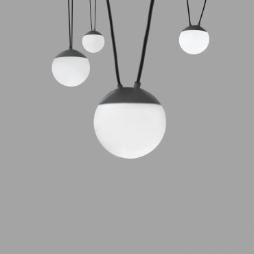 Faro Mine - lampe suspendue 4L - gris foncé - verre