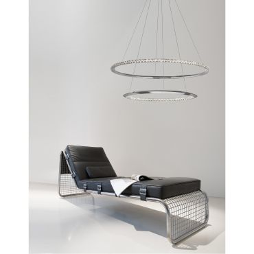 Nova Luce Netuno - lampe suspendue - Ø 80 x 120 cm - 50W LED dimmable inclus - chrome