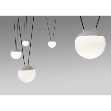 Faro Mine - lampe suspendue 5L - blanc mat - verre