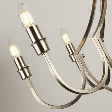 Searchlight Lodge - lustre - Ø 75 x 120 cm - argent satiné