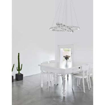 Nova Luce Celine - lampe suspendue - 64 x 44 x 120 cm - 40W LED inclus - chrome
