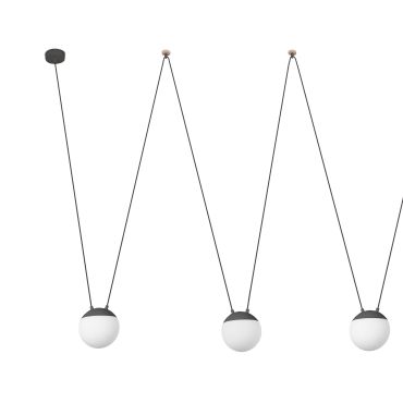 Faro Mine - lampe suspendue 3L - gris foncé - plastique