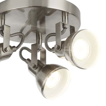 Searchlight Focus - spot en saillie 3L - Ø 30 x 16,5 cm - argent satiné