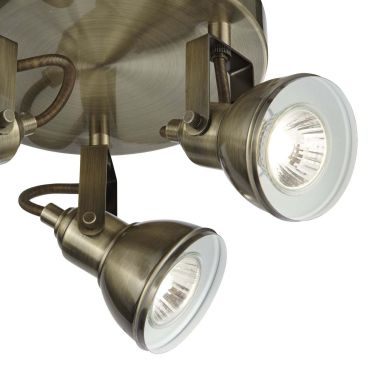 Searchlight Focus - spot en saillie 3L - Ø 30 x 16,5 cm - laiton antique