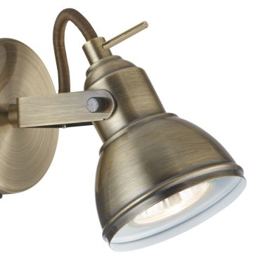 Searchlight Focus - applique murale avec interrupteur - 9 x 13 cm - laiton antique