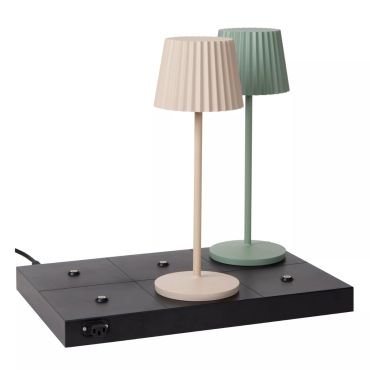 Lucide la station d'accueil Justine - Chargeur sans fil / Station de charge / Chargeur sans fil - 46,2 cm x 32,6 cm x 5 cm - max. 6 lampes - noir