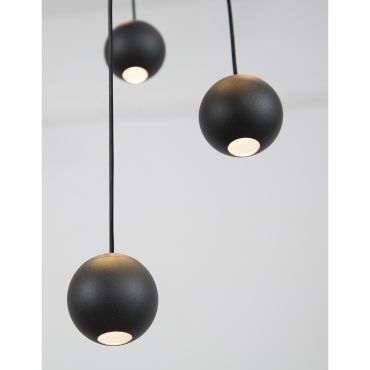 Nova Luce Nocci - lampe suspendue - Ø 40,5 x 150 cm - 10 x 4,5W LED inclus - noir