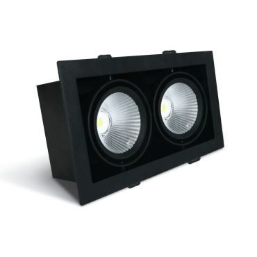 ONE Light COB Box Type Shop - spot à encastrer - 350 x 185 mm, 320 x 160 mm taille d'encastrement - 2 x 30W LED inclus - noir - couleur de lumière blanc chaud