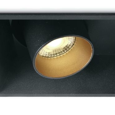 ONE Light Cylindres COB encastrés - spot encastré - 172 x 91 mm, 165 x 85 mm taille d'encastrement - 2 x 11W LED inclus - noir