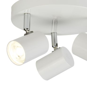 Searchlight Rollo - spot apparent 3L - Ø 26 x 12 cm - 3 x 4W LED dimmable inclus - blanc