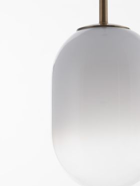 Nova Luce Chrysi - lampe suspendue - Ø 12 x 120 cm - laiton doré et blanc