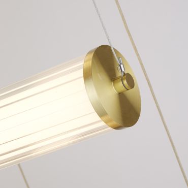 Searchlight Clamp - lampe suspendue - Ø 50 x 184 cm - 75W dimmable LED inclus - or et transparent