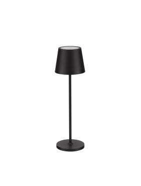 Nova Luce Seina - lampe de table rechargeable - Ø 11,4 x 39,5 cm - 2W dimmable LED inclus - IP54 - noir sablé