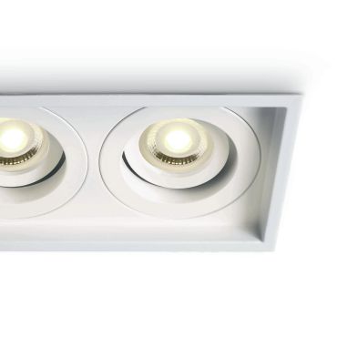 ONE Light Semi Dark Light GU10 Series - spot encastré - 200 x 110 mm, 187 x 97 mm taille d'encastrement - blanc