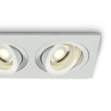 ONE Light Dual Ring GU10 Range - spot encastrable - 176 x 94 mm, 162 x 82 mm encastrable - blanc