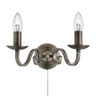 Searchlight Richmond - applique murale avec interrupteur à tirette - 30 x 16 cm - laiton antique