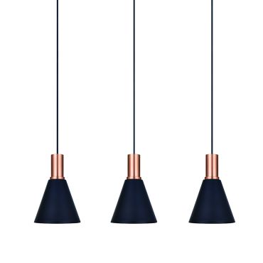 ONE Light E27 Round - lampe suspendue - Ø 15,3 x 22,8 cm - noir et cuivre
