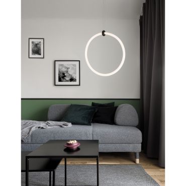 Nova Luce Girdino - lampe suspendue - 38 x 19 x 120 cm - 21W LED inclus - noir sable