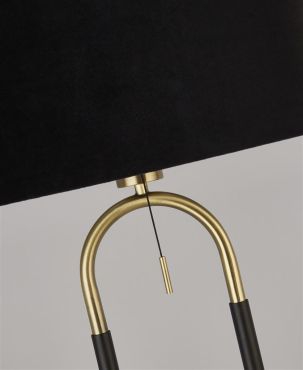 Searchlight Jazz - lampe à poser - Ø 37 x 63 cm - noir et laiton satiné
