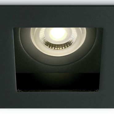 ONE Light Dark Light Square - spot encastrable - 96 x 96 mm, 80 x 80 mm format encastrable - noir