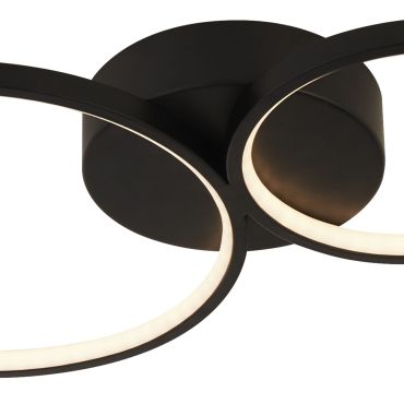 Searchlight Cirque - plafonnier - 98 x 32 x 5,5 cm - 34W LED dimmable inclus - noir et blanc mat
