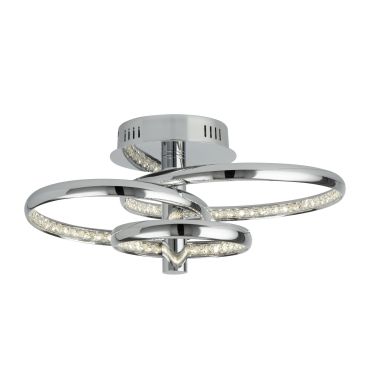 Searchlight Rings - plafonnier - 48 x 34 x 22 cm - 28W LED inclus - chrome